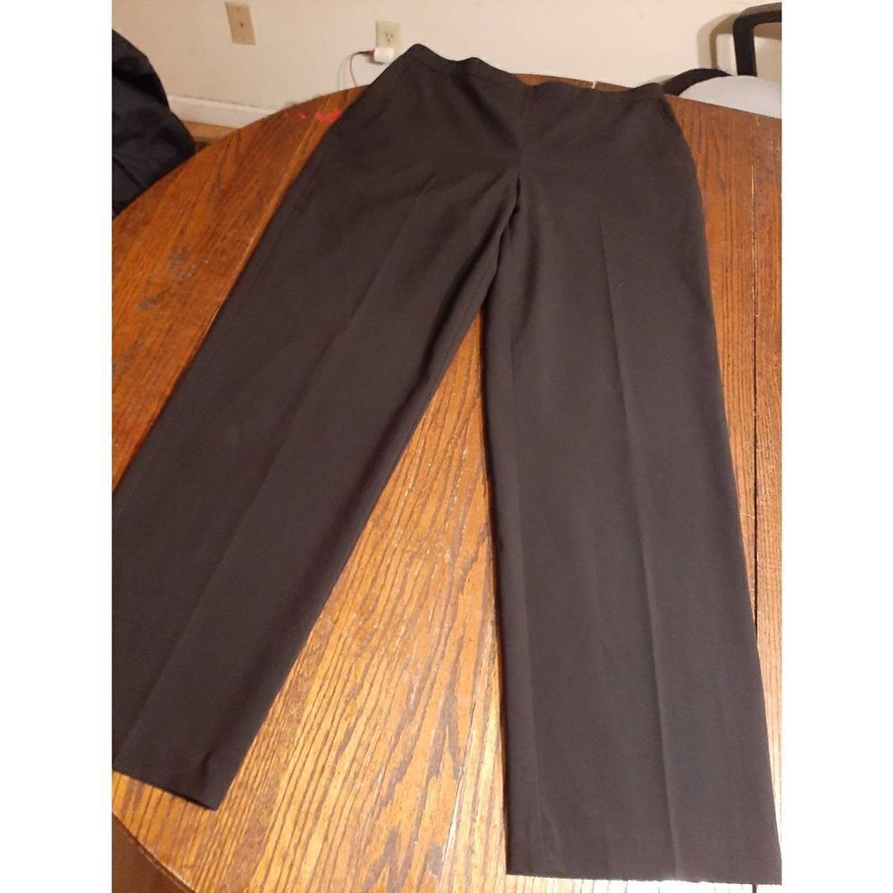 Size 14 Briggs New York Black Rear Elastic Waist Pants Slacks Trousers